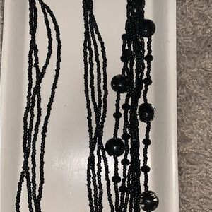 Elegant Black Beaded Necklace
